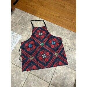 kitchen apron traditional Palestinian tatreez cross-stitch geometric pattern